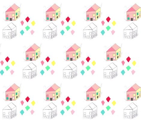 spoonflower_diamond_house3 fabric by blossomnbird on Spoonflower - custom fabric