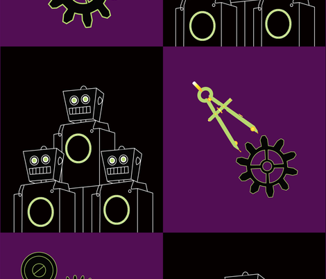 Robots_and_Mad_Science fabric by stacysix on Spoonflower - custom fabric