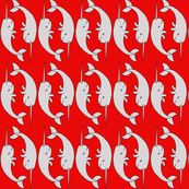 Wonderful Narwhals - Red and Grey