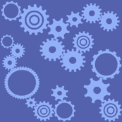 gears dark on light blue