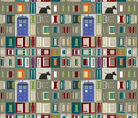 tardis disco dog grid fabric by scrummy on Spoonflower - custom fabric