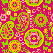 Pink, Yellow & Green Paisley