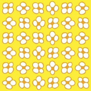 Orange Flower on Yellow Background