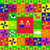 Robot farm cheater quilt fq