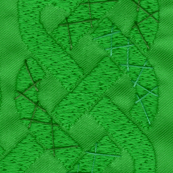 Celtic knot stitched in green