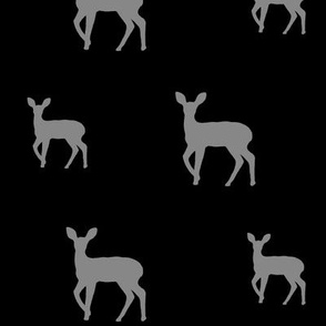 Grey deer on black