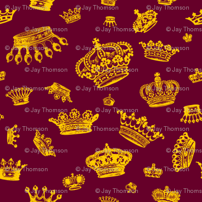 Royal Crowns - Yellow on Maroon