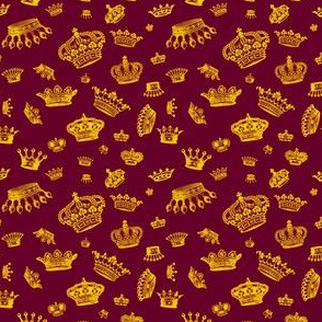 Royal Crowns - Yellow on Maroon