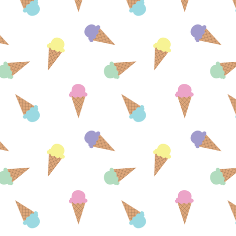 IceCreamBasicRepeatGOodWhite fabric by snowforzo on Spoonflower - custom fabric