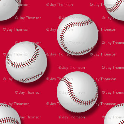 Baseballs on Red