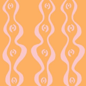 wiggly ripple stripe (orange & light pink)