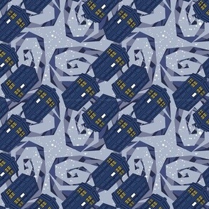 Police Box - Blue Galactic Swirl-SMALL