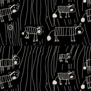 Zebras by Aurora on black-