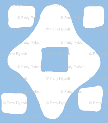 Wonky Moroccan Square (deep sky blue & white)