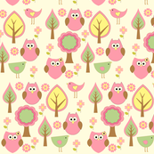 Forest Animals in Pink