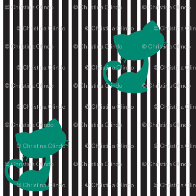 Cats and Stripes - Black