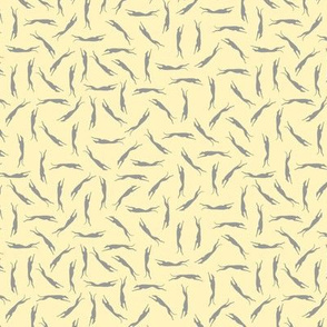 Running Greyhounds in Grey and Yellow Ditsy print  ©2012 by Jane Walker