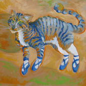 blue dance cat