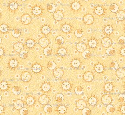 Mini print Sun, Moon, and Gears  ©2012 by Jane Walker