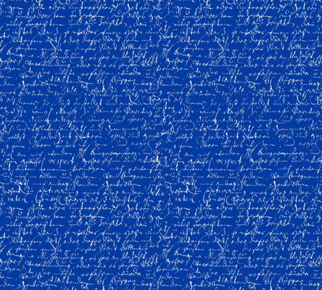 I Thought I'd Write To Juliet... Cobalt Blue & Silver fabric by peacoquettedesigns on Spoonflower - custom fabric