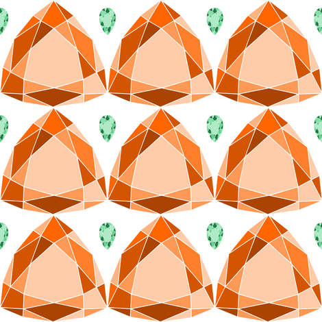 Tangerine and Emerald fabric by blondfish on Spoonflower - custom fabric
