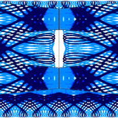 Blue Spirograph Loops on Sheer Voile, Skirt or Dress Making Panels