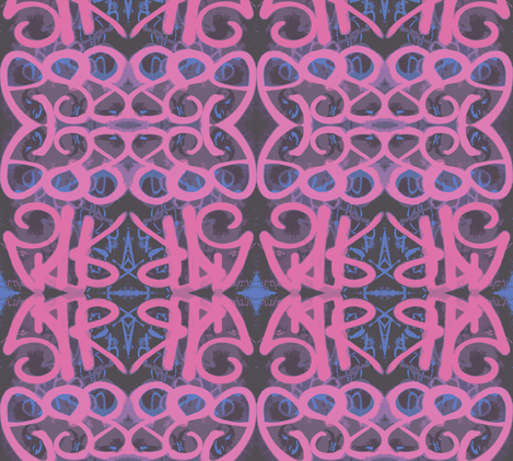 Side Alley Sonata in Pink and Blue fabric by susaninparis on Spoonflower - custom fabric