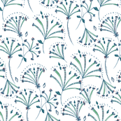 fan floral blue