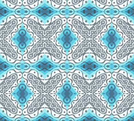 Frilly X with Blue fabric by susaninparis on Spoonflower - custom fabric