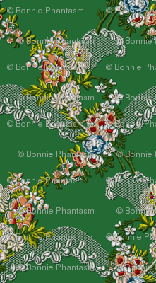 Roses Wave Brocade - Green