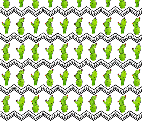 Cactus Chevron fabric by sweetleighmama on Spoonflower - custom fabric