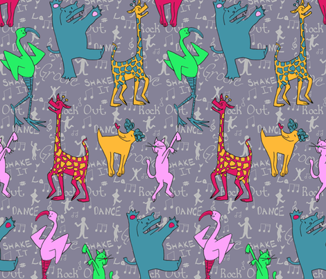 PartyAnimals fabric by moko_and_co on Spoonflower - custom fabric