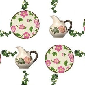 Vintage pink rose dishes