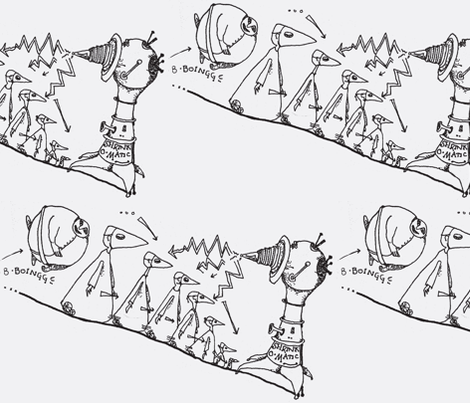 Will Bouncing Man Disrupt the Shrinking Process? fabric by boris_thumbkin on Spoonflower - custom fabric