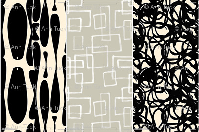 Three 16" pillows in 1 yard - Poured Drizzled and Japanese Brush Rectangles