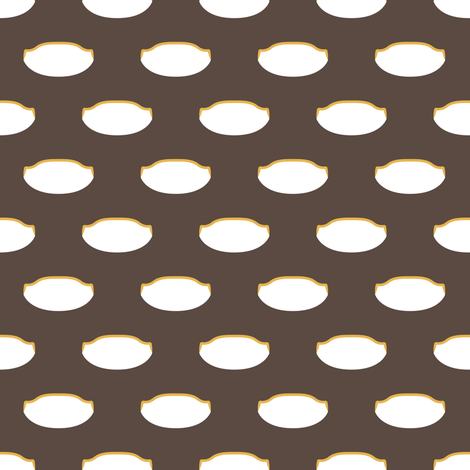 1920s Retro Kitchen Weird Pois (white/orange on brown)