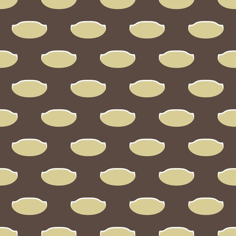 1920s Retro Kitchen Weird Pois (beige/white on brown)