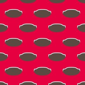 1920s Retro Kitchen Weird Pois (brown/white on red)