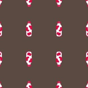 1920s Retro Kitchen Milk Bottle (red on brown) 