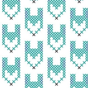 Cross Stitch Teal Fox