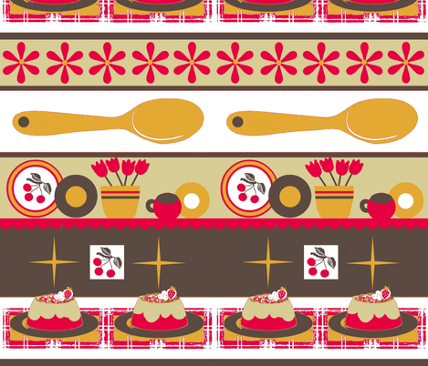 cherry kitschy stripe / Lg fabric by paragonstudios on Spoonflower - custom fabric