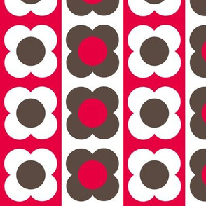 Retro Flower Red Brown