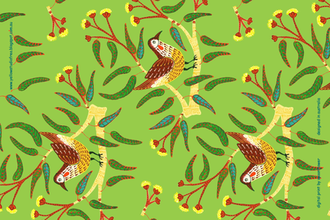 Wattle Bird Tea Towel