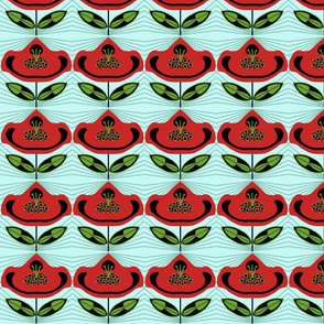 Red Flower Paper Dolls