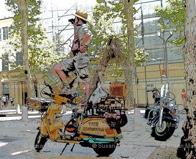 Motorcycle Performance Art in Aix-en-Provence, France