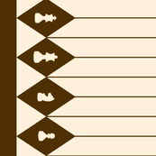 Chessboard Border in Brown and Cream