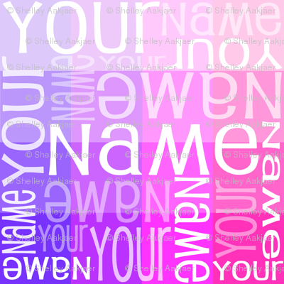 Personalised Name Fabric - Pink/Purple Sampler