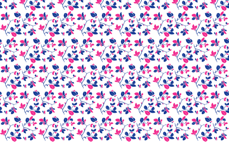 Blooming (blue + pink) fabric by biancagreen on Spoonflower - custom fabric