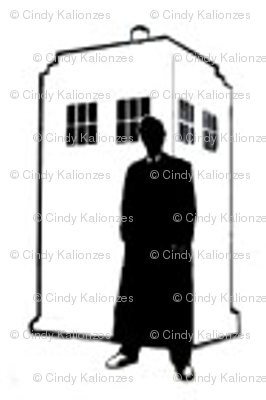Tardis10thDocSilhouetteSm