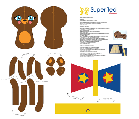 Super Ted ragdoll fabric by kfay on Spoonflower - custom fabric